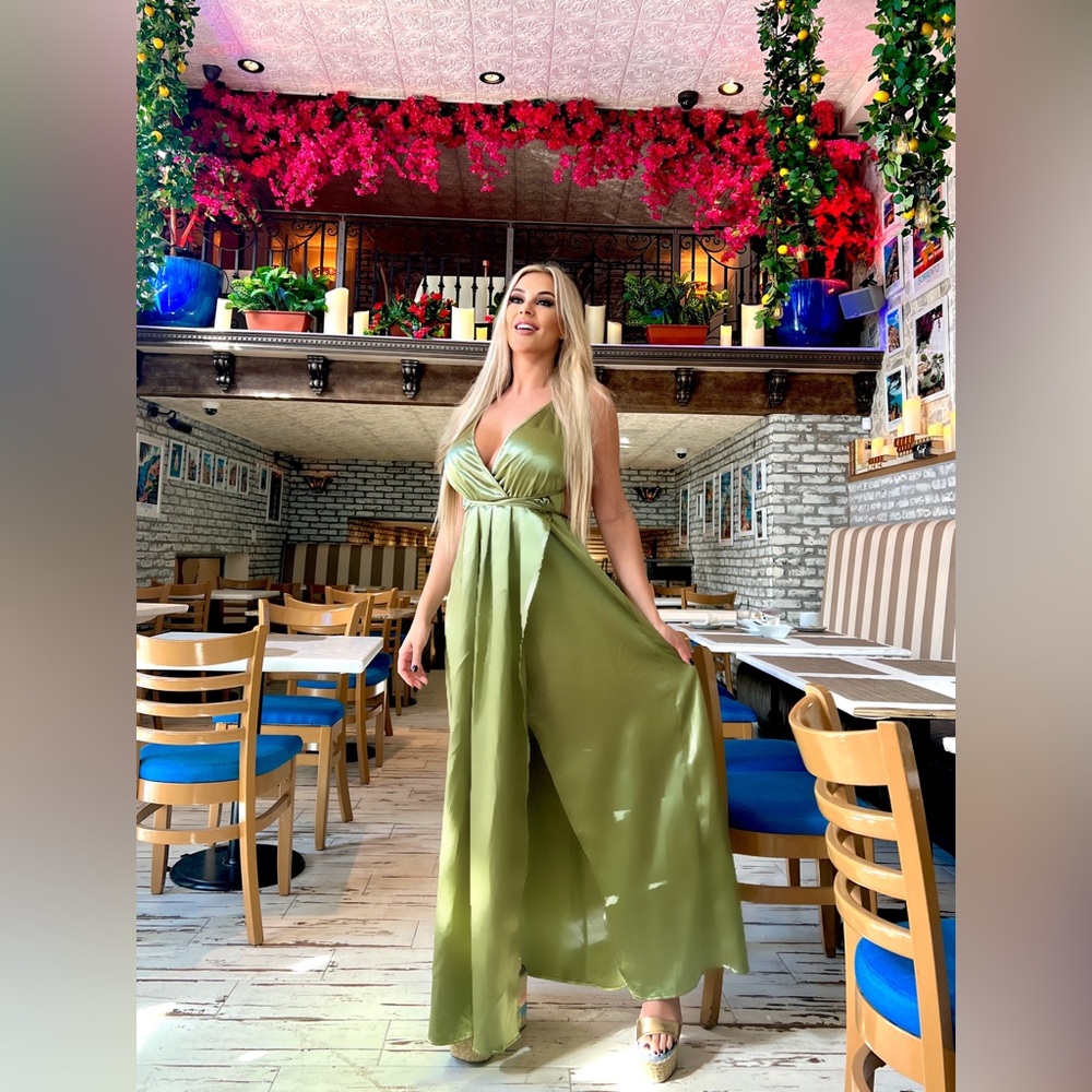 Long green dress